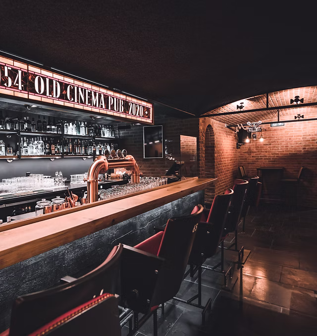 Interior of Old Cinema Pub in Saas-Fee Switzerland